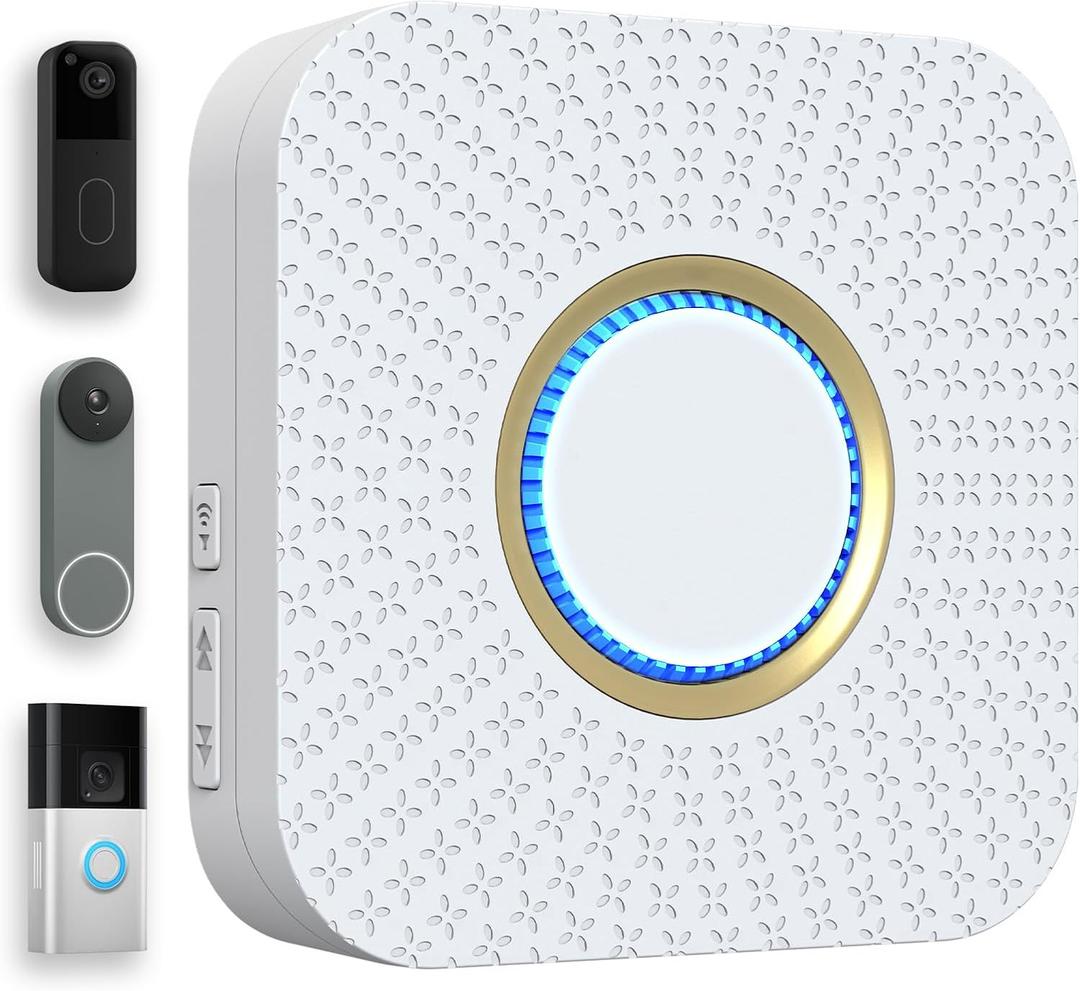 Smart Wireless Doorbell Chime for Google Nest & Blink & Ring Doorbell, No Wiring Needed, Whole-Home Range, 5 Volumes, 32 Chimes, Easy APP Setup