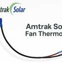 Amtrak Solar Thermostat Made in USA Automatic 12V Inline Temperature Controller Plug-and-Play On/Off Switch for Solar Attic Fan, Roof Vent, Gable, Shed, RV or Greenhouse Ventilation