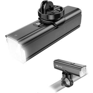 ROCKBROS 1500 Lumens Bike Light for Night Riding, 5000mAh USB-C Rechargeable Bike Headlight, Aluminium Alloy IPX6 Waterproof Bike Front Light, 5 Modes & Auto Mode Anti-Dazzling LED Bike Light