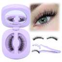 Magnetic Eyelashes, Magnetic Eyelashes with Applicator, Natural Look Magnetic Lashes, No Need Glue False Eyelashes Wispy Lashes by Lanflower, B