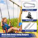 Tandefio 6 Sets of Robust Swing Hangers for Wooden Concrete Set with Swing Hooks Screws Bolts Washers Swingset Accessories for Porch Patio Yoga Indoor Outdoor, Over 1800 lb Capacity (Black)