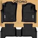 OEDRO Floor Mats Fit for Toyota Tacoma Double Cab 2005-2015, TPE All Weather Custom Fit Tacoma Car Mats, Front & 2nd Seat 2 Row Floor Liner Set, Black
