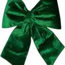 Vickerman 18" x 23" Plush Emerald Velvet Christmas Bow