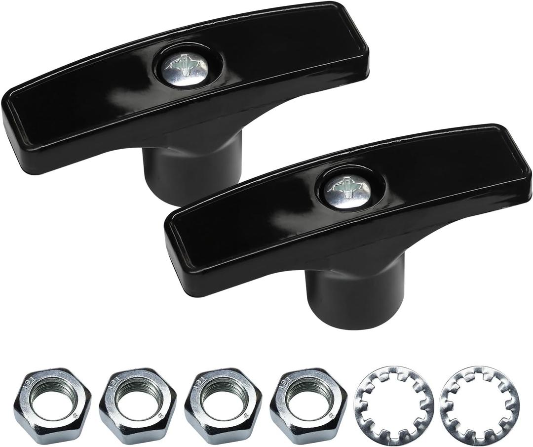 2 Pcs RV Waste Valve Handle, Replacement for Camper Sewer Tank Dump Release Valve Extension Rod, RV Waste Valve Handles Kits, With 4 Nuts 2 Screws 2 Gaskets (Black)