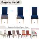 Smiry Velvet Stretch Dining Room Chair Covers Set of 6, Soft Removable Washable Chair Slipcovers Kitchen Parsons Chair Protector, Federal Blue