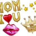 HAPPY MOTHER'S DAY Aluminum Foil Balloon Set 32 Inches Letter Balloon Decoration for Mother's Day Party (MOM-LOVE-U)