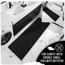 Yimobra Bathroom Runner Rug 70x24 Inch - Extra Long Non Slip Chenille Bath Mat, Soft & Absorbent, Machine Washable Shaggy Hallway Carpet for Vanity Tub Shower, Black Home Decor Accessories