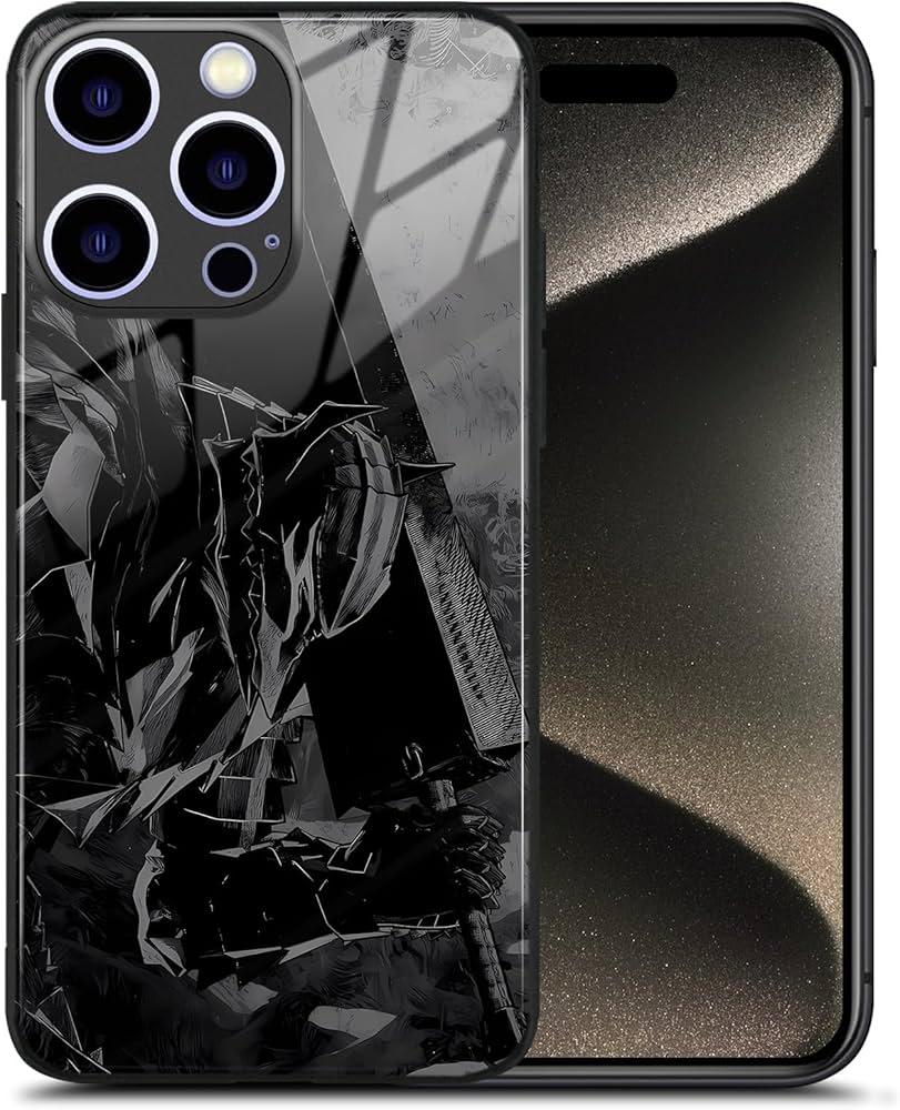 Guts Berserker Armor Popular Manga Silicone Glossy Glass Phone Case - Anime Design Phone Protection Shell for iPhone 11