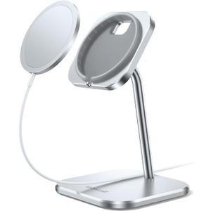 Lamicall Aluminum Phone Stand for Apple 25W MagSafe Charger - [Charger Not Included] 360 Rotation Adjustable Charging Holder Dock for Desk, Compatible with iPhone 17, 16, 15, 14, 13 Pro Max Plus Air