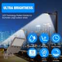 300W LED Parking Lot Lights Adjustable Arm Mount with Photocell 120-277V Waterproof IP66 42000LM 5000K Outdoor Commercial Area Street Flood Yard Lighting, 300-B-1PACK