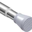 Tension Rods for Windows 28 to 48 Inch Silver Tension Curtain Rod Spring Rods No Drilling Pressure Tension Rods Adjustable Curtain Rods Expandable for Closet,Doorway