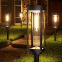 Solar Pathway Lights Outdoor Warm White 8-Pack Waterproof IP65, Auto On/Off Solar Powered Walkway Lighting for Driveway Yard Garden, Upgraded Landscape Lights Outside