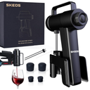 SKEOS Electric Wine Opener, Needle Piercing Vacuum Wine Bottle Opener for Smooth Extraction, No Cork Damage, Vacuum Seal Freshness, Perfect for Wine Lovers, Black v