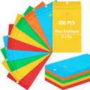 Geyee 100 Pcs Clasp Manilla Envelopes 6 x 9 Inch Gummed Colored Envelopes for Storing or Mailing for Home Office Business Supplies(Multicolor)