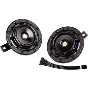 FARBIN Horns Loud Electric Car Horn Supertones 12V Horn High/Low Tone Twin Horns Kit (black)