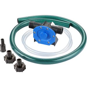 Portable Self Priming Mini Hand Drill Water Transfer Pump Kit with Suction and Discharge Hose for Water Oil Fluid Transfer