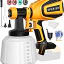 Cordless Paint Sprayer for Dewalt 20V MAX Battery Electric Spray Paint Gun with High Capacity Container Easy to Clean for House Painting Yellow(Not Include Battery)