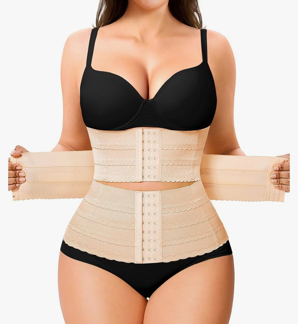 Nebility Waist Trainer for Women Corset Shapewear Tummy Control Segmented Waist Cincher Workout Girdle L