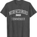 Murfreesboro Tennessee TN Vintage T-Shirt (Large, Grey)