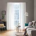 MIULEE White Sheer Curtains 90 inches Long Window Curtains 2 Panels Solid Color Elegant Window Voile Panels/Drapes/Treatment for Bedroom Living Room (54X90 Inches White) (54"W x 90"L (Pack of 2))