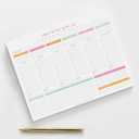 ThreeKin Weekly Planner - Premium 52-Sheet Tear-Off Notepad, 8.5 x 11 inches, Clean Colorful Design, Perfect for Work, School, Projects, and Entrepreneurs, Female & USA Owned Business