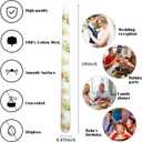 4-Pack Printed Taper Candles Unscented - Dripless & Smokeless 7-Hour Burn - 10" Hand-Poured Candles with Lily Design for Dining, Weddings (White/Pastel Yellow/Pink/Blue)