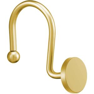 ZESLMG Shower Curtain Hooks, Gold Shower Curtain Rings Rustproof Metal Round Decorative Shower Hooks Rings for Bathroom Shower Rods Curtains, Set of 12 Heavy Duty Solid Hooks