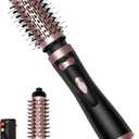 Rotating Hair Dryer Brush Round Hot Air Spin Brush Set with 2 Brushes (2" & 1.5"), Negative Ionic Blow Volumizer, 2 Detachable Auto-Rotating Curling Brush,Dry as You Style