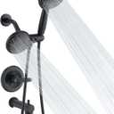 Replacement Faucet Shower Trim Kit for Delta 1300/1400 & 13/14 Series, Tub Shower Faucet Set, High Pressure Dual Shower Head Combo - Matte Black (Valve/Cartridge Not Included)