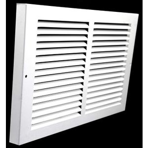 HVAC Premium 12" X 8" [Duct Opening] Baseboard Return Air Grille - HVAC Vent Duct Cover - 7/8" Margin Turnback for Flush Fit with Baseboard Work - White [Outer Dimensions: 13.75" Width X 9.75" Height]