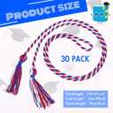 Woanger 30 Pcs 2026 Graduation Cords 67 Inch Braided Honor Cord with Tassels for College Graduation Students Bachelor Master Doctor Grad Decor(Red Blue with White)