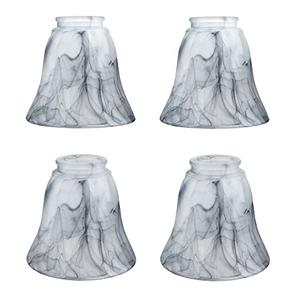 Aspen Creative 23166-3 Traditional Smokey Alabaster Bell Ceiling Fan Replacement Glass Shade, 2-1/8" Fitter, 4-3/4" Diameter x 4-1/2" Height 3 Pack