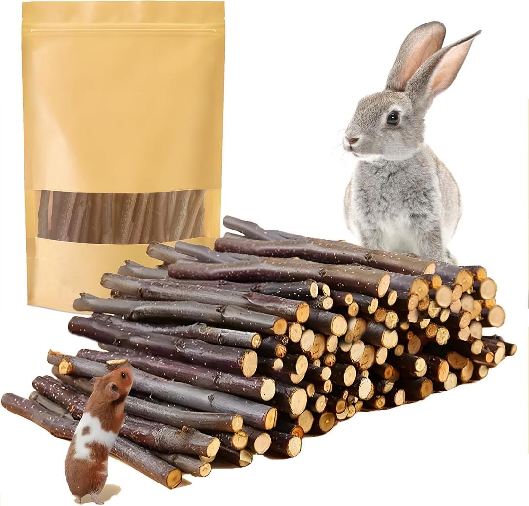 600g Organic Apple Sticks Small Animals Molar Wood Treats Toys for Chinchillas Guinea Pig Rabbits Hamster Gerbil Parrot Bunny Chew Stick Toys, 21.2 OZ (1.33 Pound (Pack of 1))