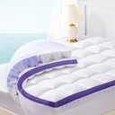 Dual Layer 4 Inch Memory Foam Mattress Topper Queen - 2 Inch Gel Memory Foam and 2 Inch Pillow Top Mattress Pad, 7-Zone Egg Crate Mattress Topper for Back Pain (White)