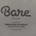 Bare Home Weighted Blanket All-Natural 100% Cotton with Nontoxic Glass Beads 60"x80" 17lbs, Light Grey