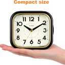 Tinload 4.3" Vintage Retro Analog Alarm Clock, Super Silent Non Ticking Clock with Manual Light, Snooze, Battery Operated, Simply Design, for Living Room, Bedroom, Bedside, Desk(Black-V2)