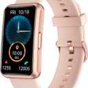 HUAKUA Fitness Tracker No Bluetooth No APP No Phone Needed, Fitness Watch for Men Women Parents IP68 Waterproof with Full Touch Screen Steps Calories Counter Sleep Tracker Alarm Clocks (Pink)