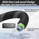 50 ft Garden Hose, Non-Expandable Lightweight All-Weather Water Hoses, Ultra Durable and Flexible Garden Hose with 10-Function Spray Nozzle, Leak-Free Connections Garden Hoses for Yard, Lawn,Outdoor