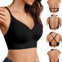 Backless Bra Low Back Bra - Backless Bras for Women Halter Bralette (Black, XS)