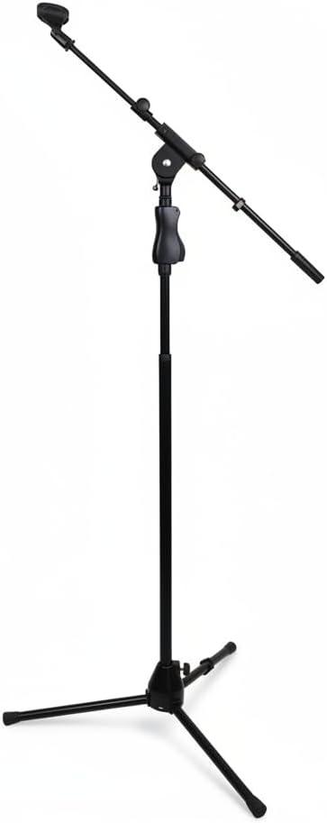 Professional Microphone Stand with Boom Arm, One-Hand Height Adjustment, Adjustable Height 41.7"-68.9", Heavy Duty Metal Tripod Base for Stage, Studio, Church, Karaoke and Podcast