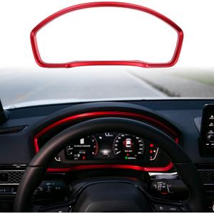 Thenice for 11th Gen Civic Dash Board Trims Instrument Panel Dashboard Cover Compatible with Honda Civic 2022 2023 2024 2025 2026 -Red