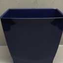 iDesign Small Plastic Bathroom Trash Can, Slim Rectangle Garbage Bin for Bedroom, Office, Dorm, Navy Blue