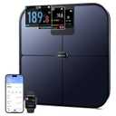 Smart Scale with Large Color Display, Digital Bathroom Scale for Body Weight BMI Muscle Mass, 25 Composition, Body Fat Scale with Heart Rate, 11.8" Large Platform, 400 lbs (Black)