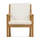 Acacia Wood Patio Outdoor Dining Chair, with Removable Beige Cushions (Light Teak+Beige Cushion)