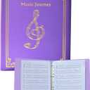 Sheet Music Folder, Choir Holder, Sheet Music Organizer, Sheet Music Binder, for Choir Singer, Stage Performance Letter Size Music Binder 40 Pages Capacity Writable Choir Folder (Purple)