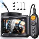 Borecope with Light 5M, 5in Dual Lens Endoscope Camera with Light, Digital Inspection Camera, 7.9mm IP67 Waterproof Endoscope, 5M/16.4FT Semi-Rigid for Car Wall Plumbing-6PCS ACCS