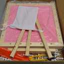 Pink Felt Letter Board with Stand, Built-in LED Lights With Tripod Stand and Wall Mount Hanger for Party Home Decor(10x10), Menu Board, 340 Letters for Custom Sign Messages, Party Planning (Pink)