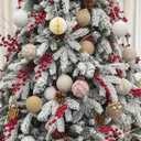 12PCS Rustic Christmas Ornaments Set, 8 Burlap Balls & 4 Paper Honeycomb Ornaments, 3.15" Farmhouse Vintage Holiday Tree Decorations