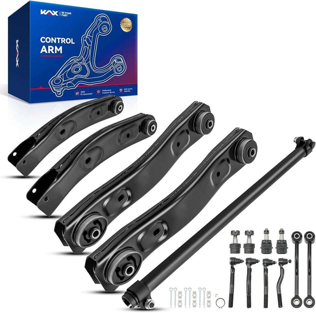KAX Front End Suspension Kit for J-ee-p Grand Cherokee 99 00 01 02 03 04, Upper & Lower Control Arms Ball Joints Sway Bars Outer Tie Rods Adjusting Sleeve K640797 K640773-15pcs