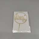 Happy Birthday Cake Toppers Gold, 18 Pcs Gold Happy Birthday Cake Topper, Acrylic Cake Decoration, Double-Sided Glitter of Birthday Cake Topper for Children or Adults (Word)